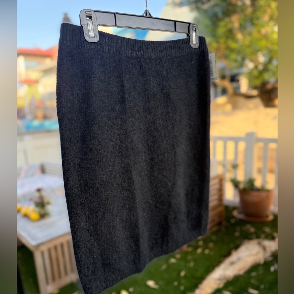 Vintage never worn silk angora  Black Pencil Skirt